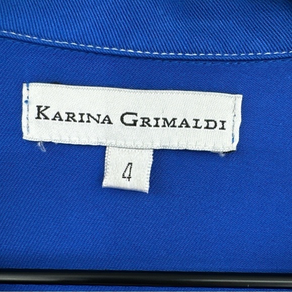 Karina Grimaldi Tencel Button Up Tie Waist Romper Jumpsuit - Blue - Size 4 - Picture 3 of 5